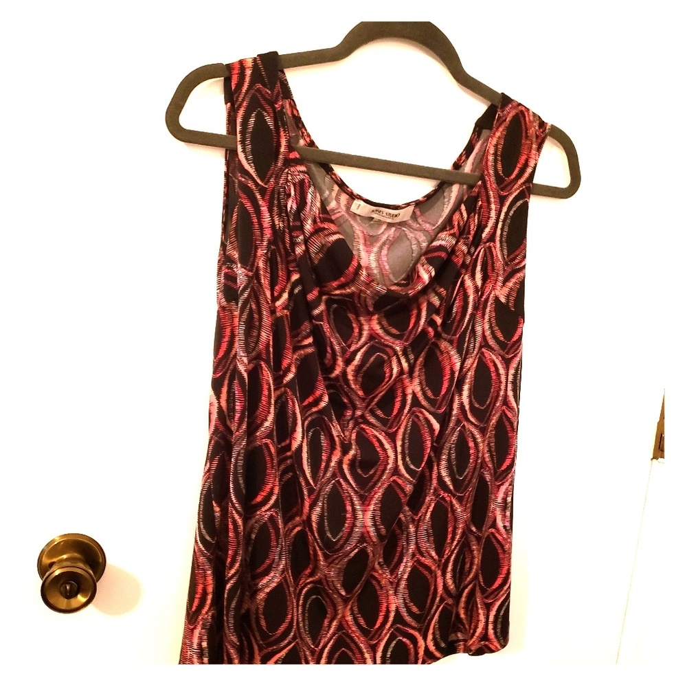 Jones Studio blouse, sz 1x, black and pink